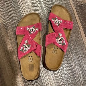 BETULA BIRKENSTOCK WOMENS SZ 11 PINK FLORAL SLIDE NWOT